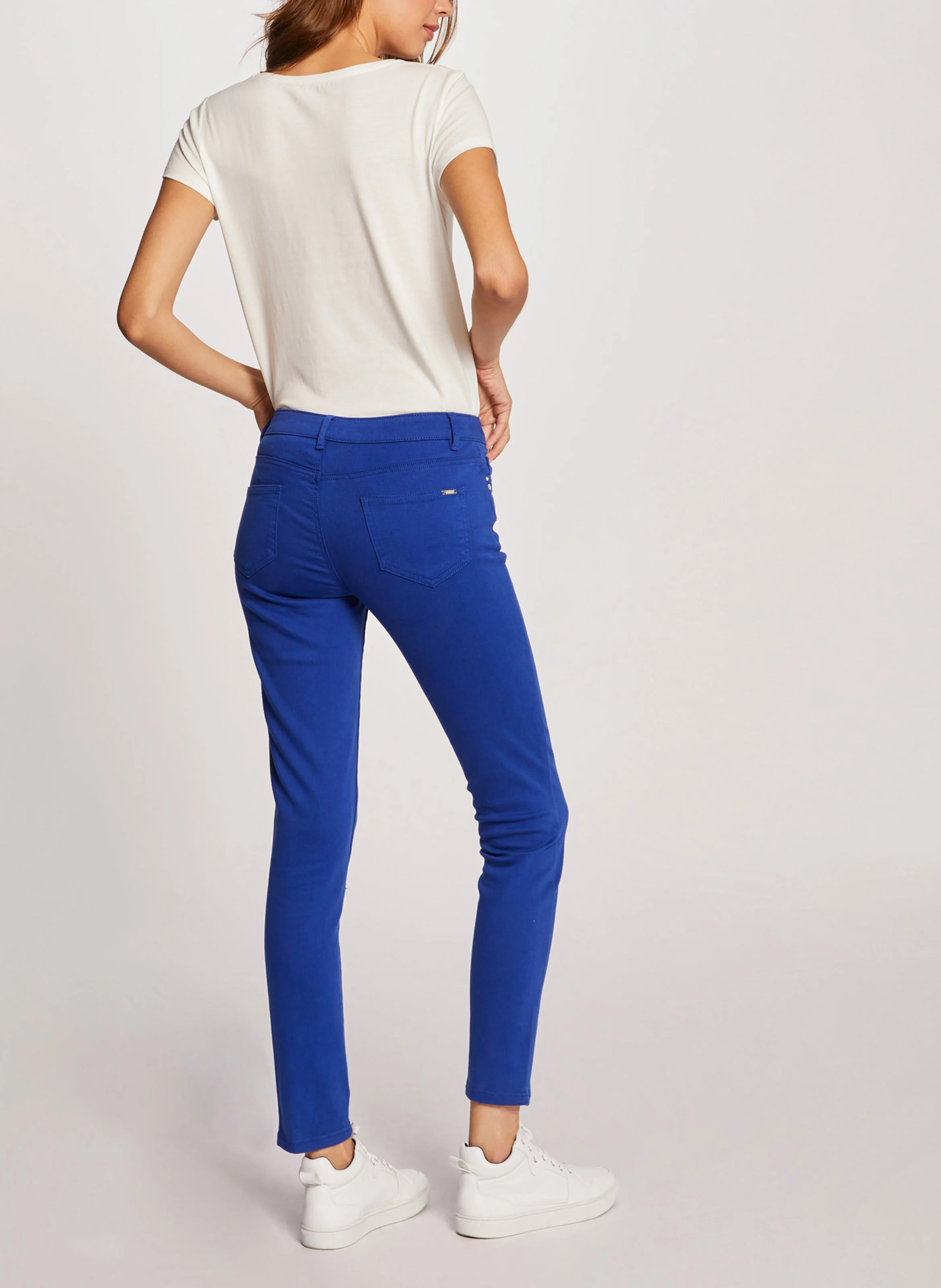 PETRA - Pantalon skinny taille basse | Bleu