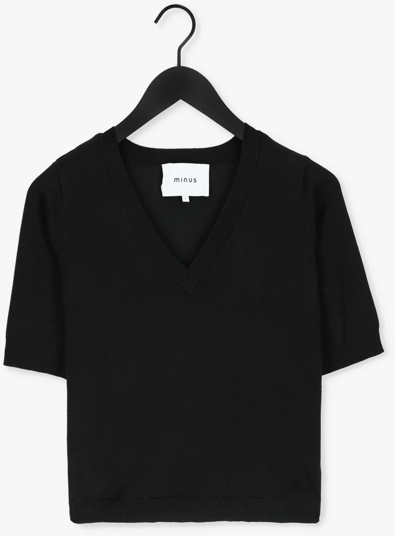 MINUS zwarte minus top milla v-neck knit tee 1