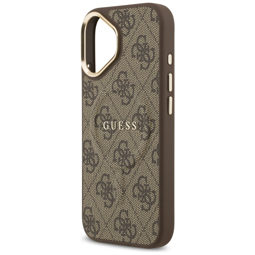 iPhone 17 MagSafe Leder Hardcase Hülle Classic Logo (GUHMP17SP4MSEGCW) - Braun