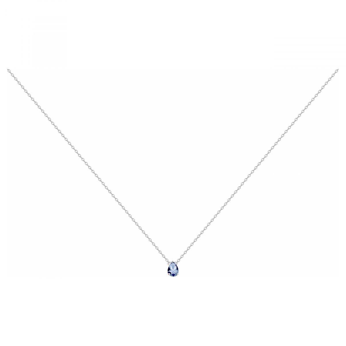 Collier mono-motif en Argent avec spinelle bleu topaze