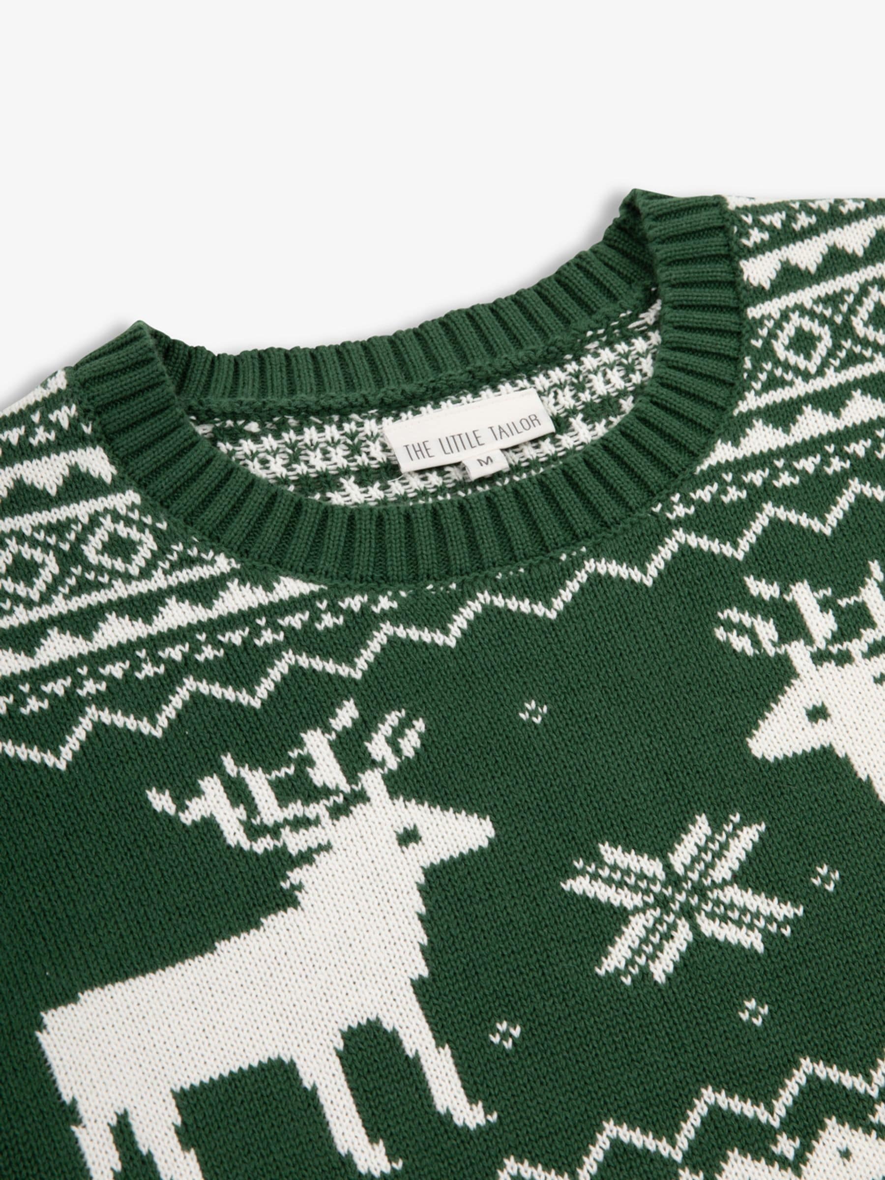Groen - The Little Tailor kersttrui met rendierfairislepatroon