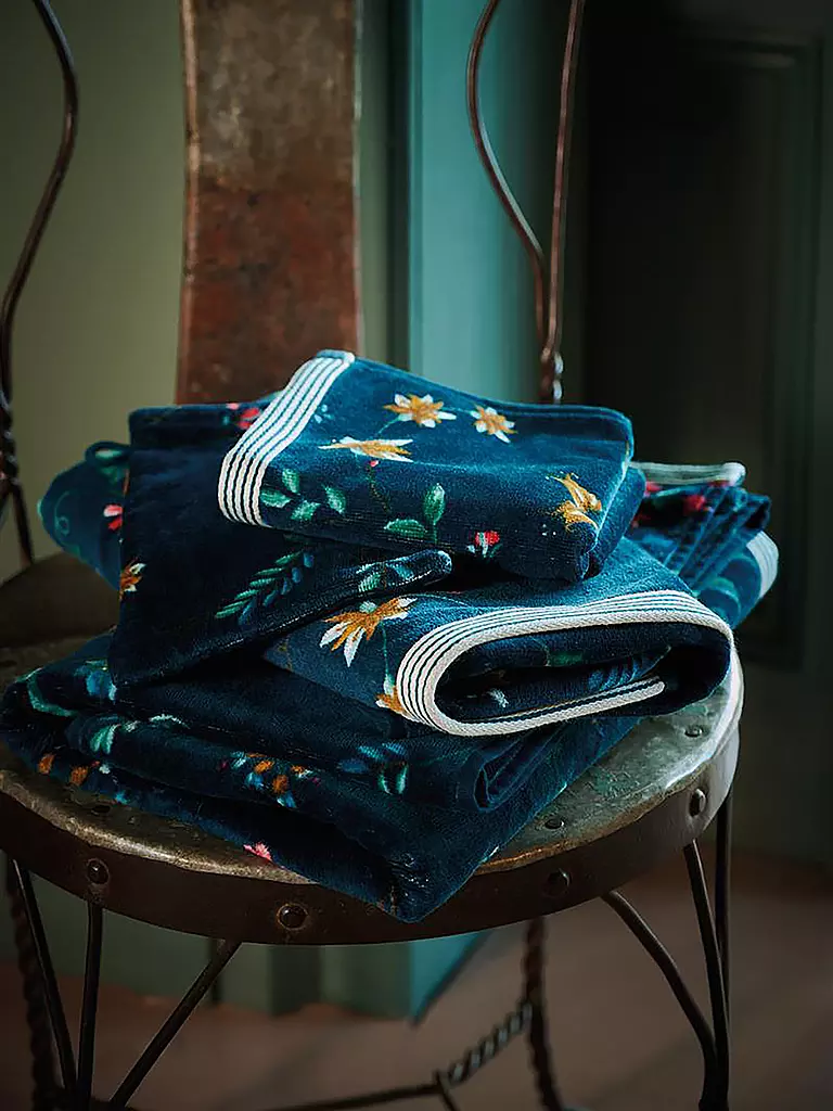 PIP STUDIO Handtuch 55x100cm LES FLEURS dunkelblau