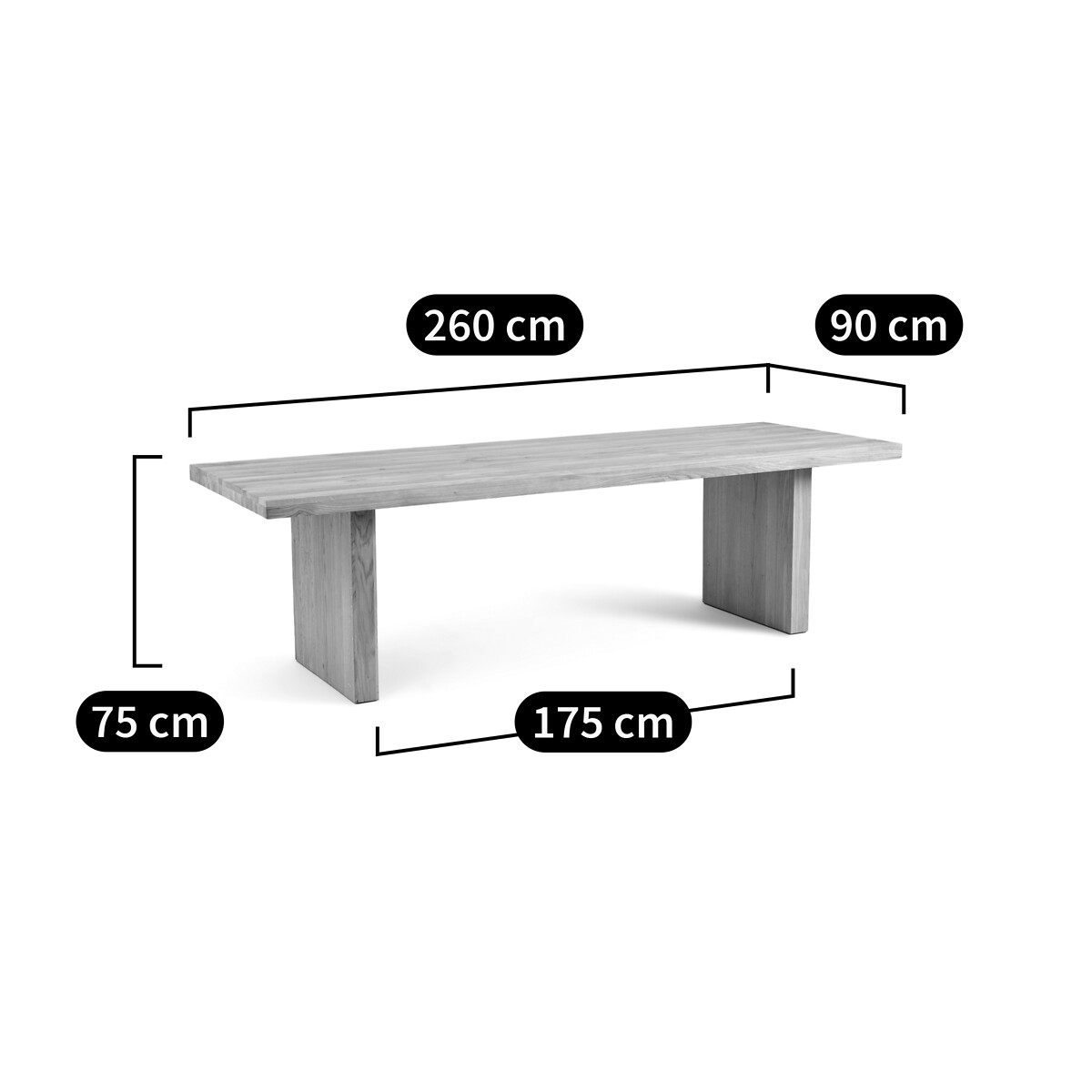 LA REDOUTE INTERIEURS<br>Mesa 8/10 pessoas em carvalho maciço, Vova