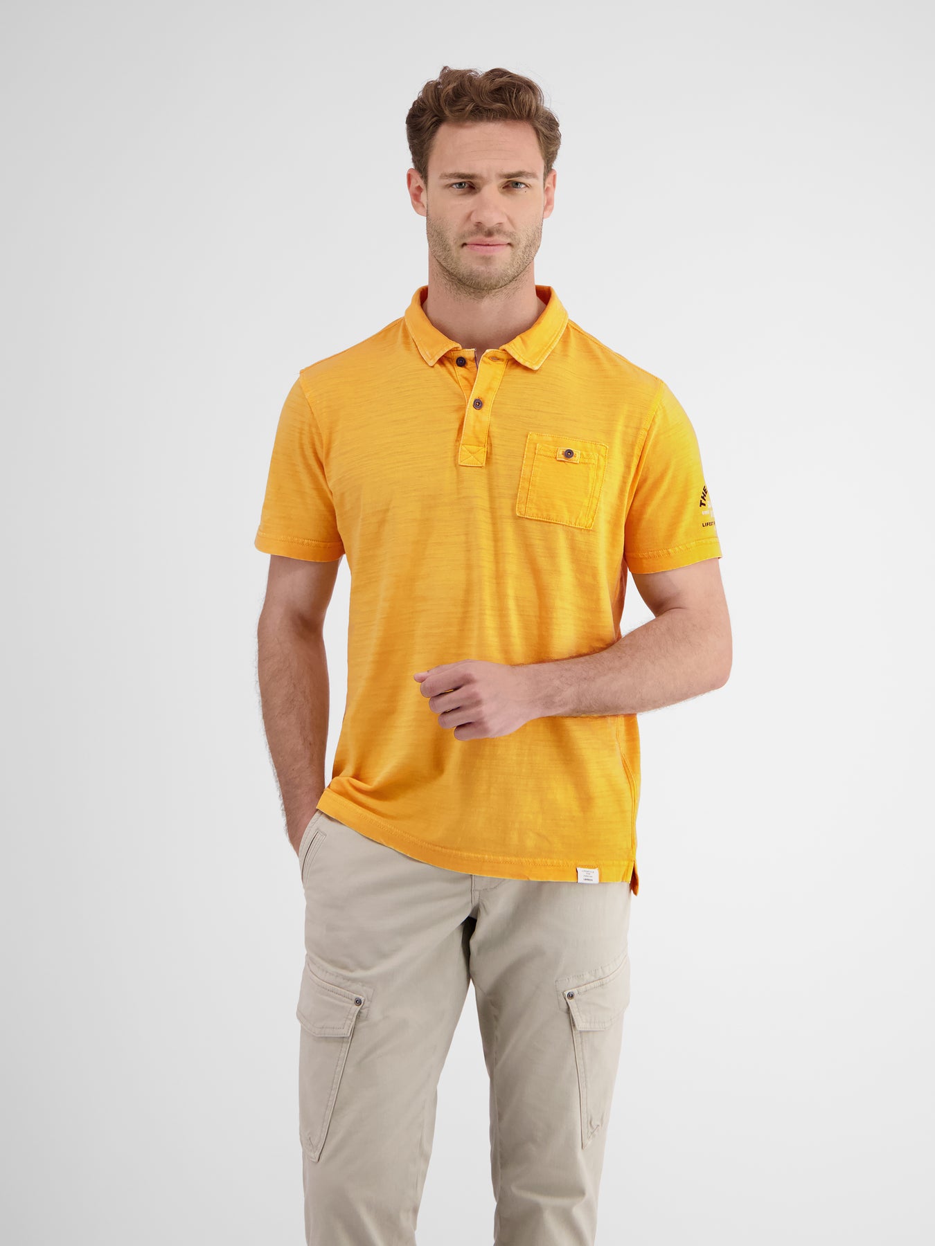 Poloshirt in weicher, gewaschener Jerseyqualität