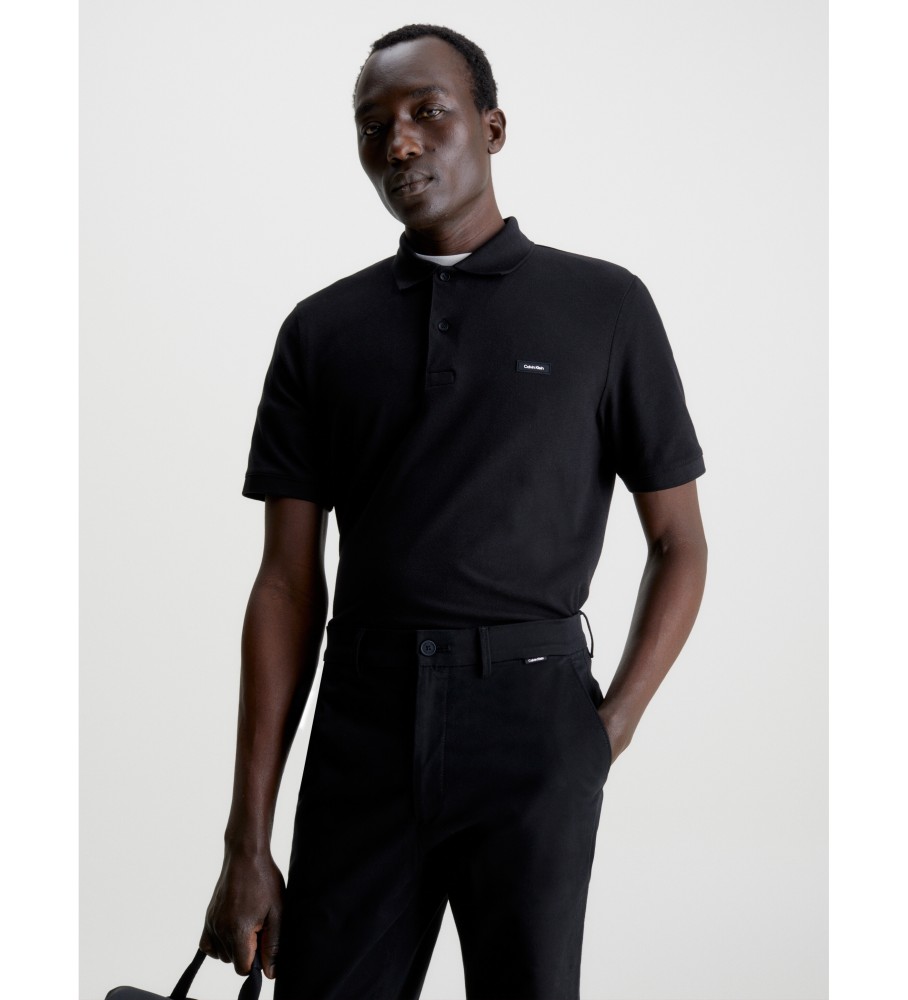 Calvin Klein Polo Slim Piqu Elástico negro