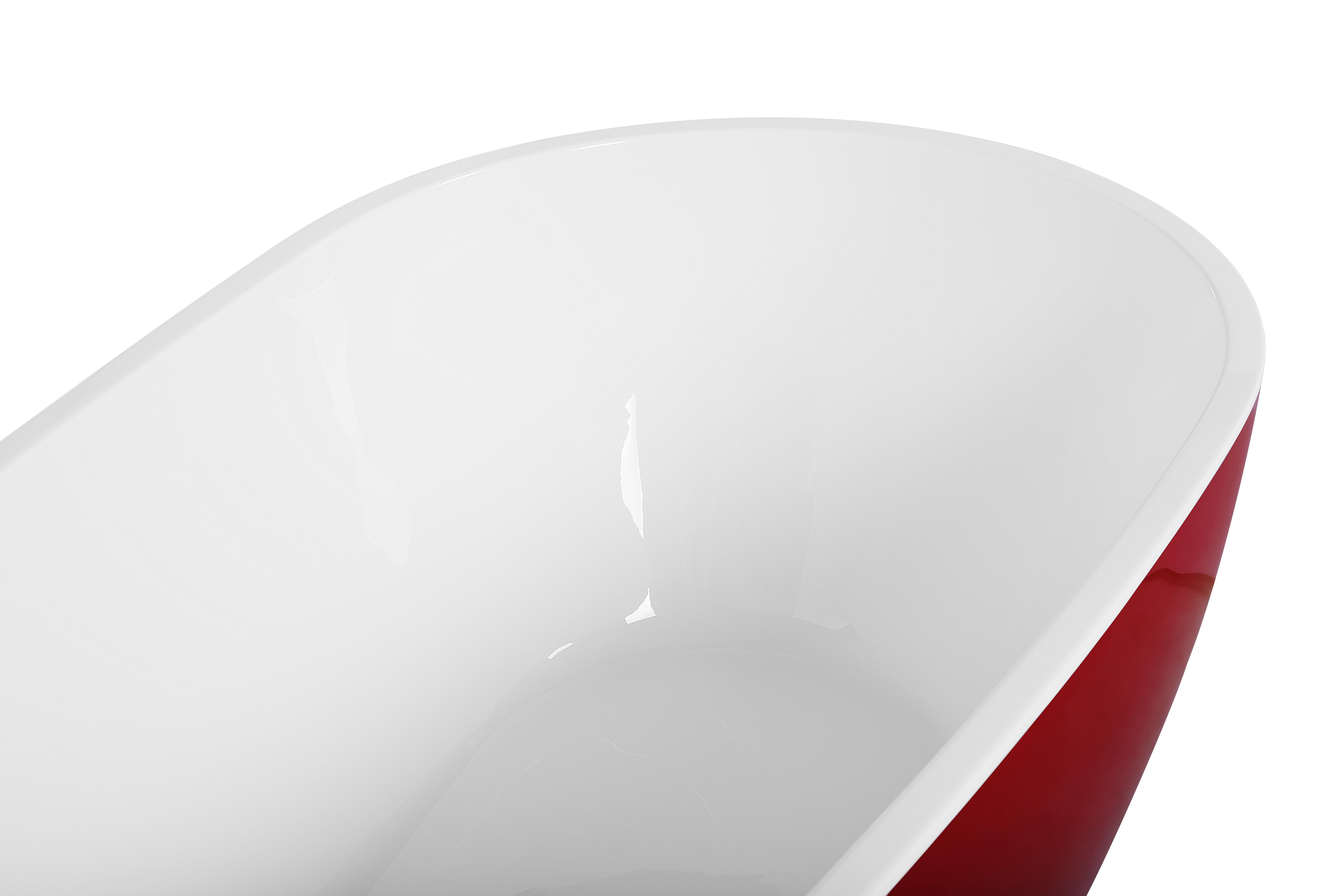 Vrijstaand bad GUIANA 173 x 82 cm Rood