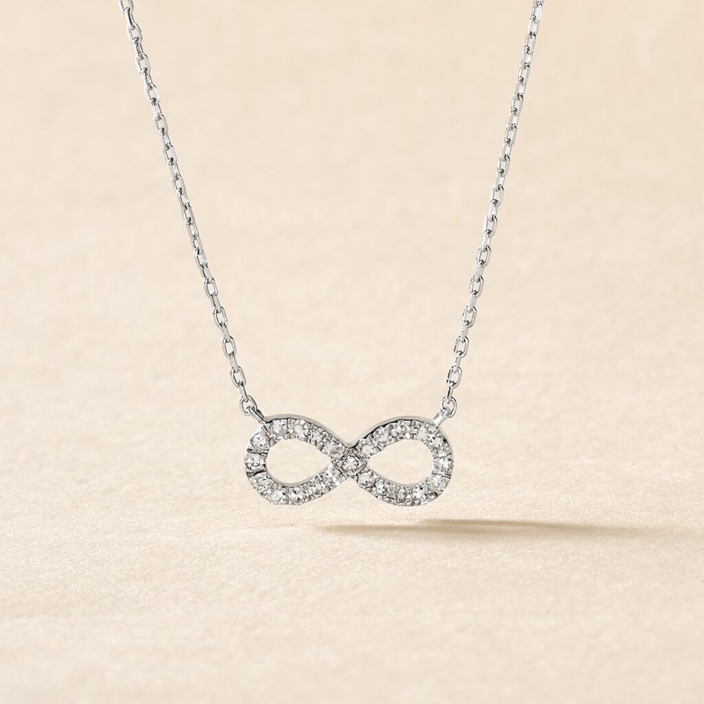 Collier Infini Empierre Or Blanc Diamant