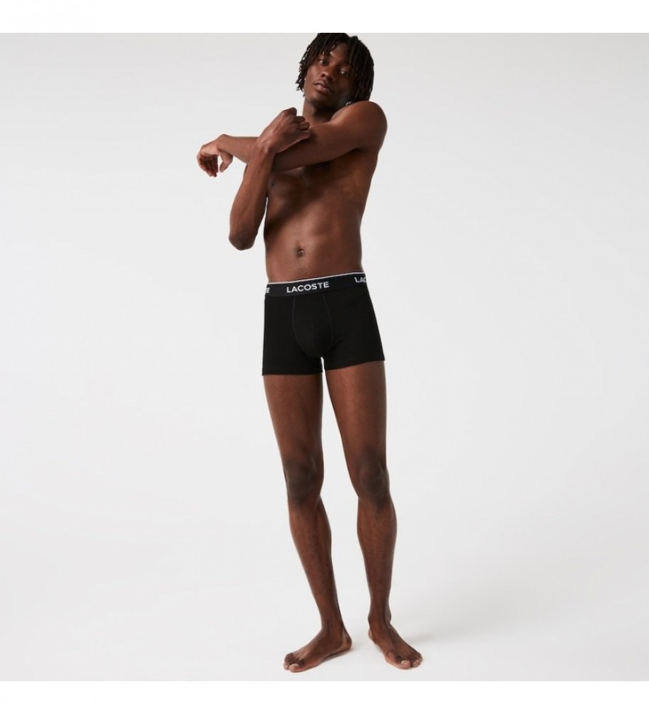 Conjunto de 3 cuecas boxer Lacoste 5H3389 pretas