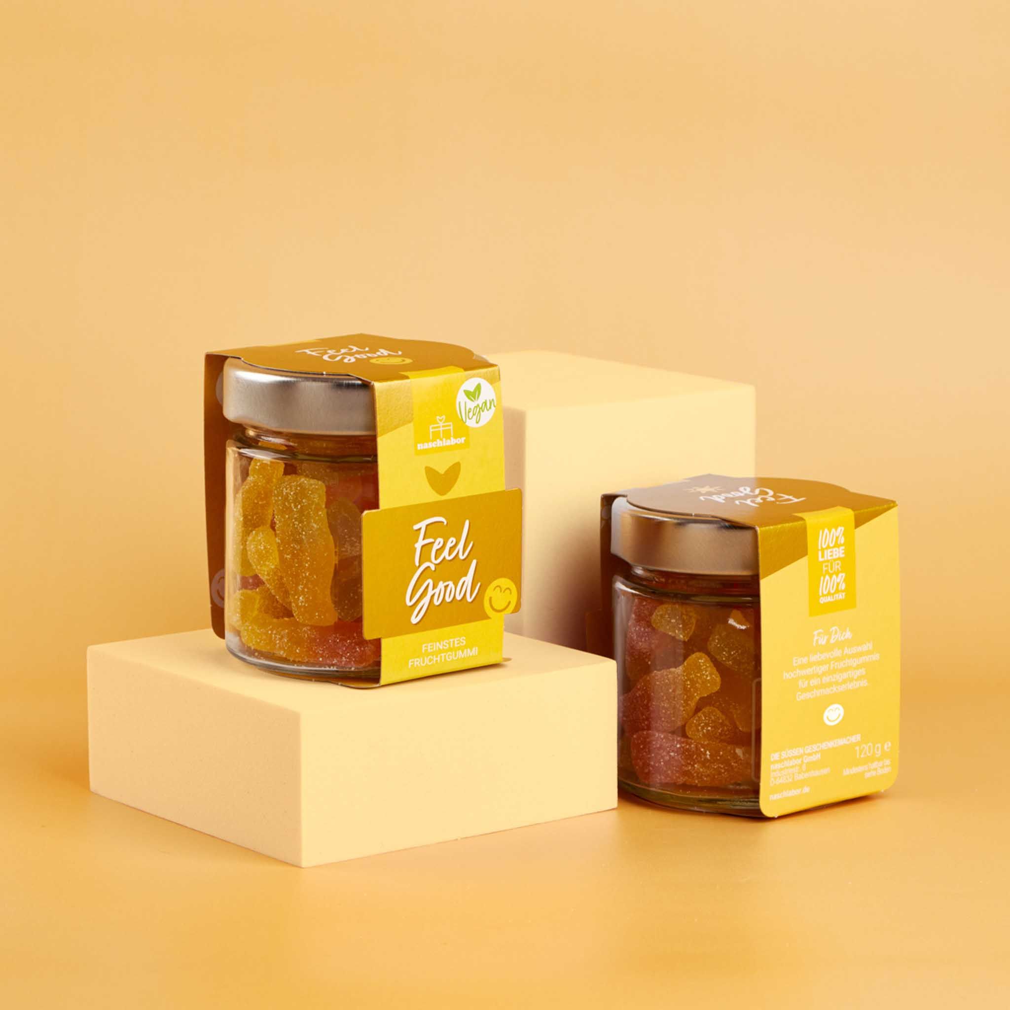 naschlabor 8 Gläser Fruchtgummi Vegan Feel Good Groß-Verpackung