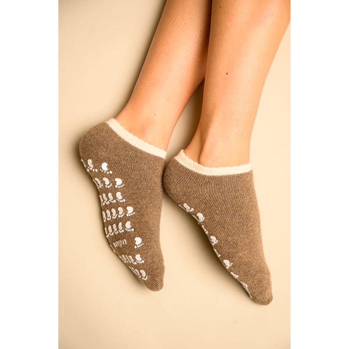 inSua-soft wool effen antislip home socks
