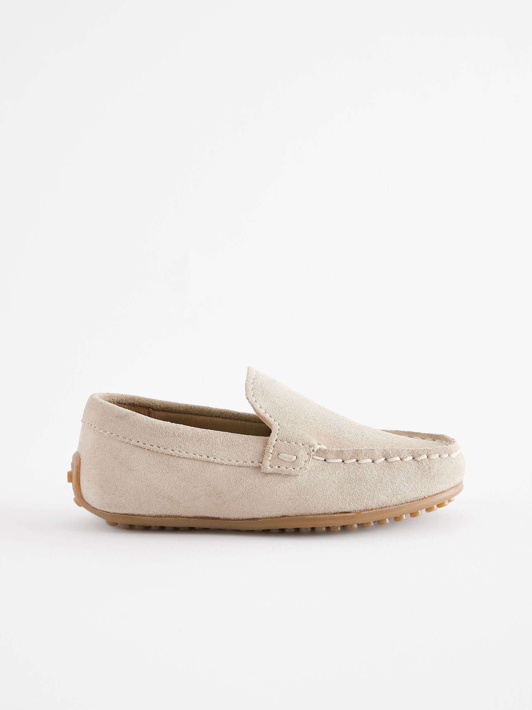 Naturel kiezelkleur - Suède instapschoenen