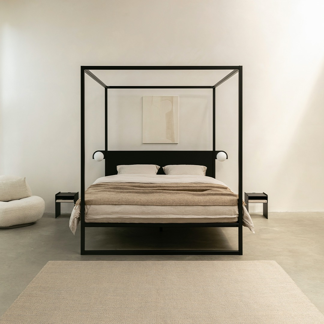 Hemelbed bedframe °02 | Zwart 160 x 210 cm