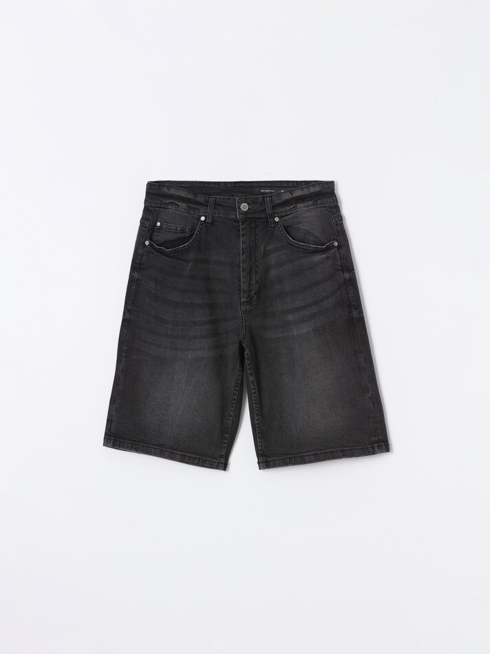 Shorts jeans slim fit - Preto