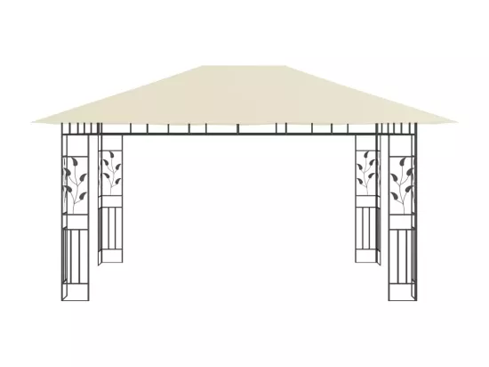Belvédère avec moustiquaire 4x3x2,73 m Crème 180 g/m²