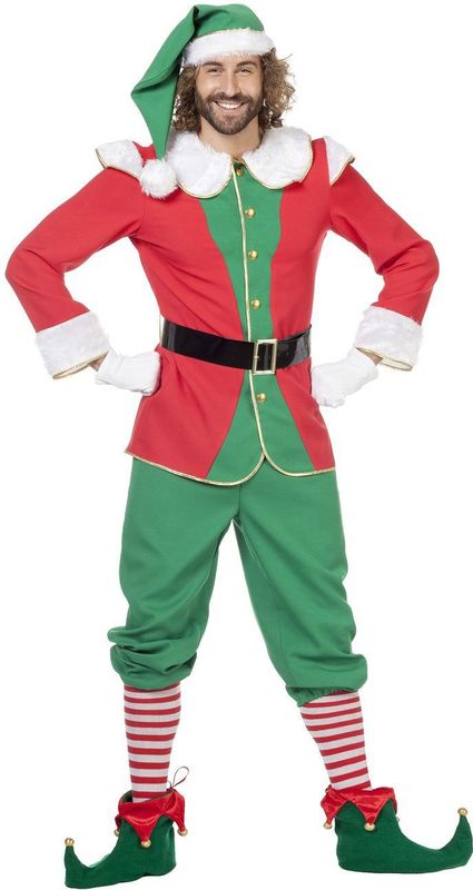 Elfen Kostuum - Groen - Jas/Broek/Muts/Riem