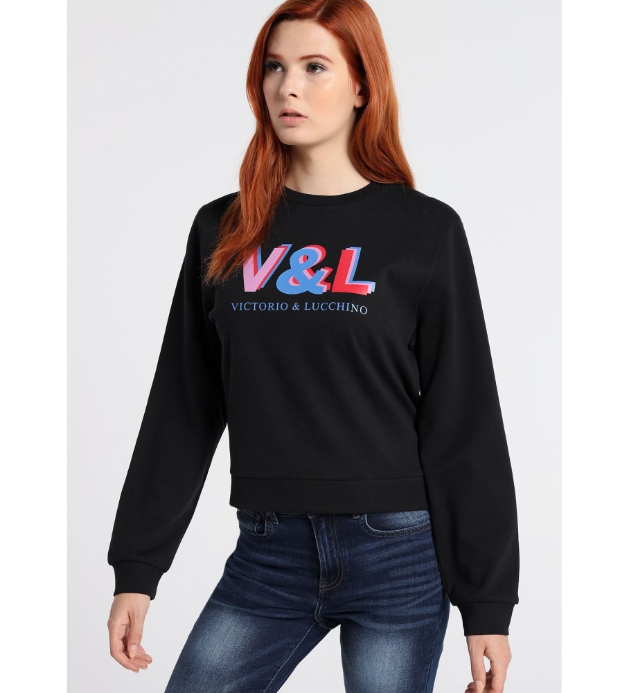 Victorio & Lucchino, V&L Crossword Colors Logo Moletom Preto