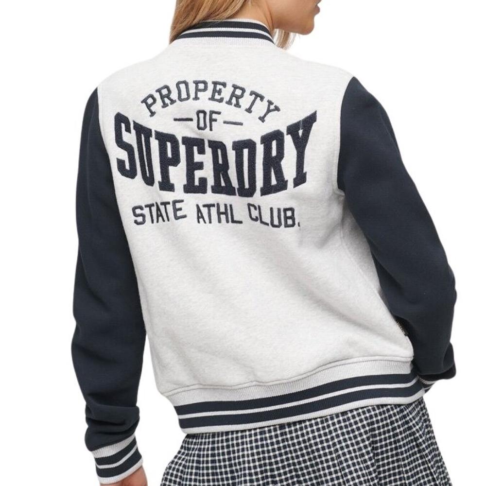 Superdry Bomber Gris Femme Superdry College Scripted