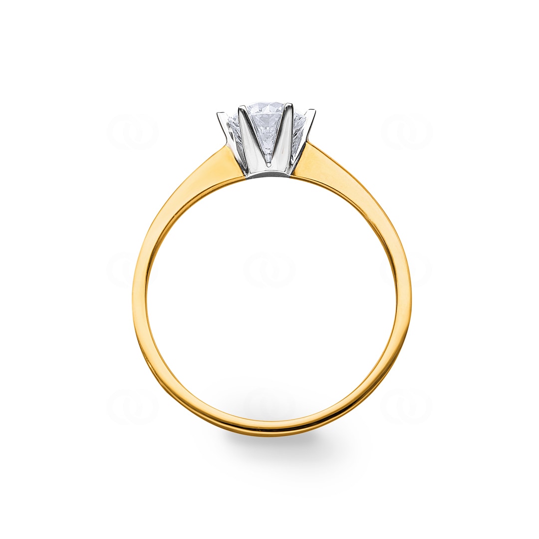 Verlobungsring 750/18 K Gelbgold mit Diamant 0.70 ct H/vs
