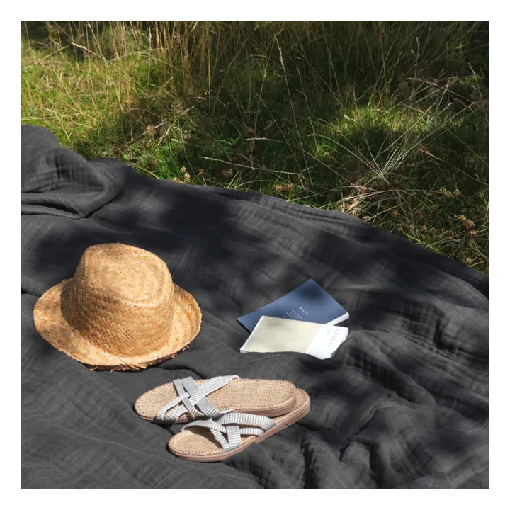 The Organic Company Couverture douce en coton bio | Gris anthracite