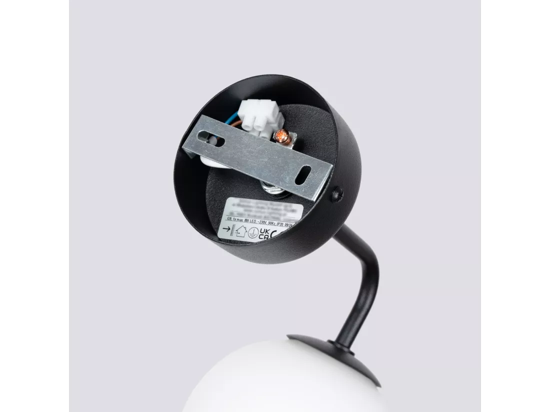 Applique Astral minimaliste en acier/verre - 1 sources lumineuses - L.10 x H.21 cm - noir/blanc