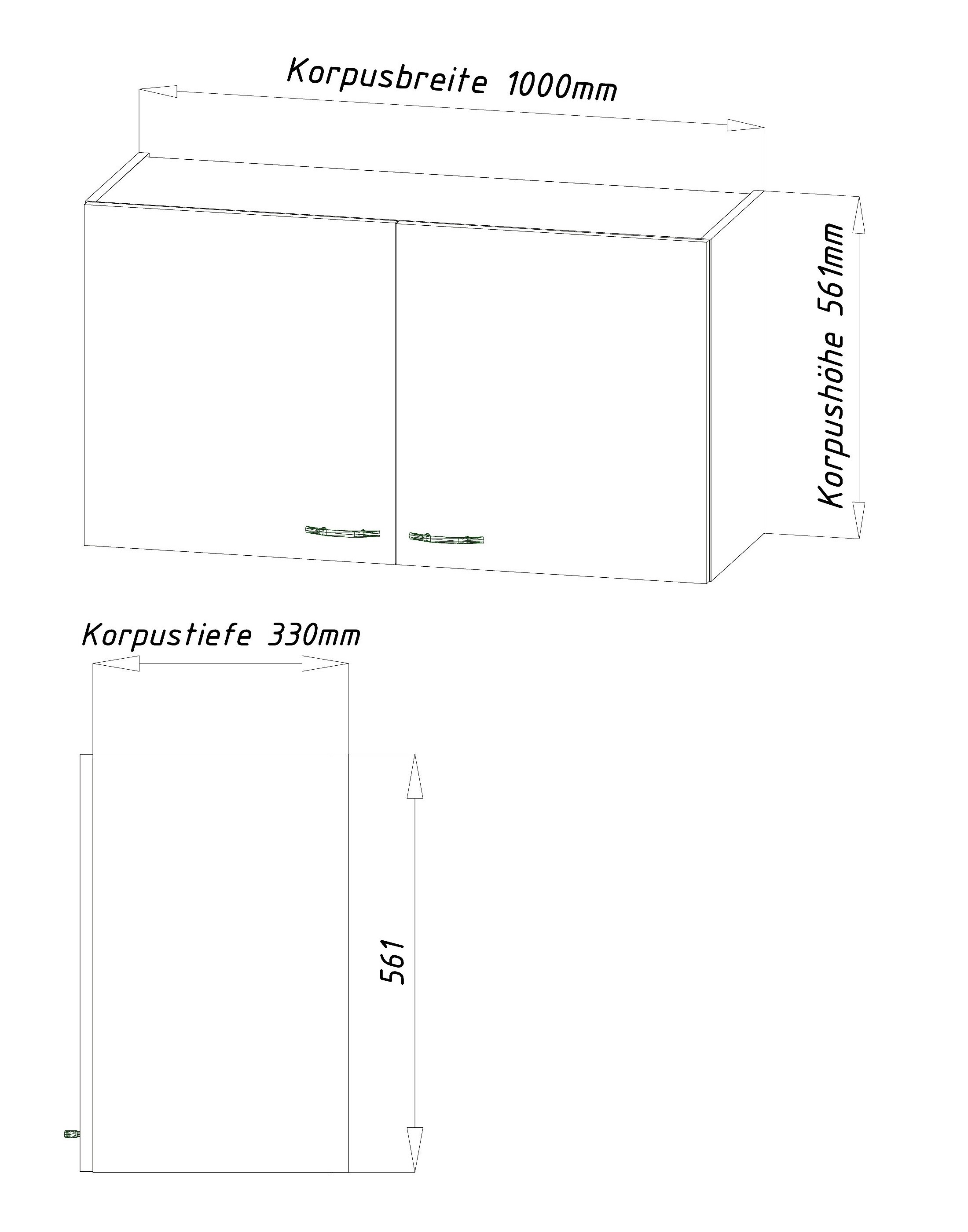 Respekta Miniküche MK100WOSCSV 100 cm Weiß