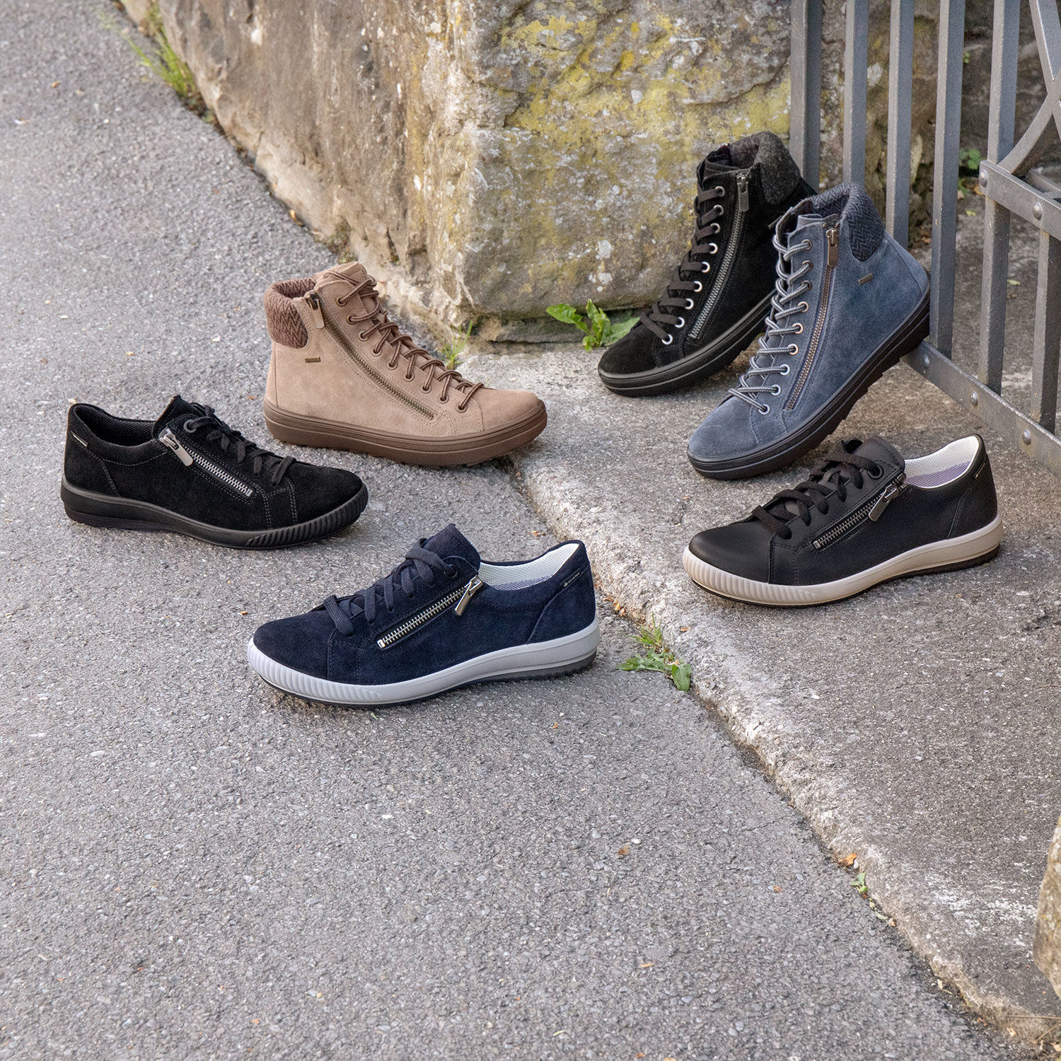 Legero Schnür-Stiefelette aus Veloursleder mit Gore-Tex