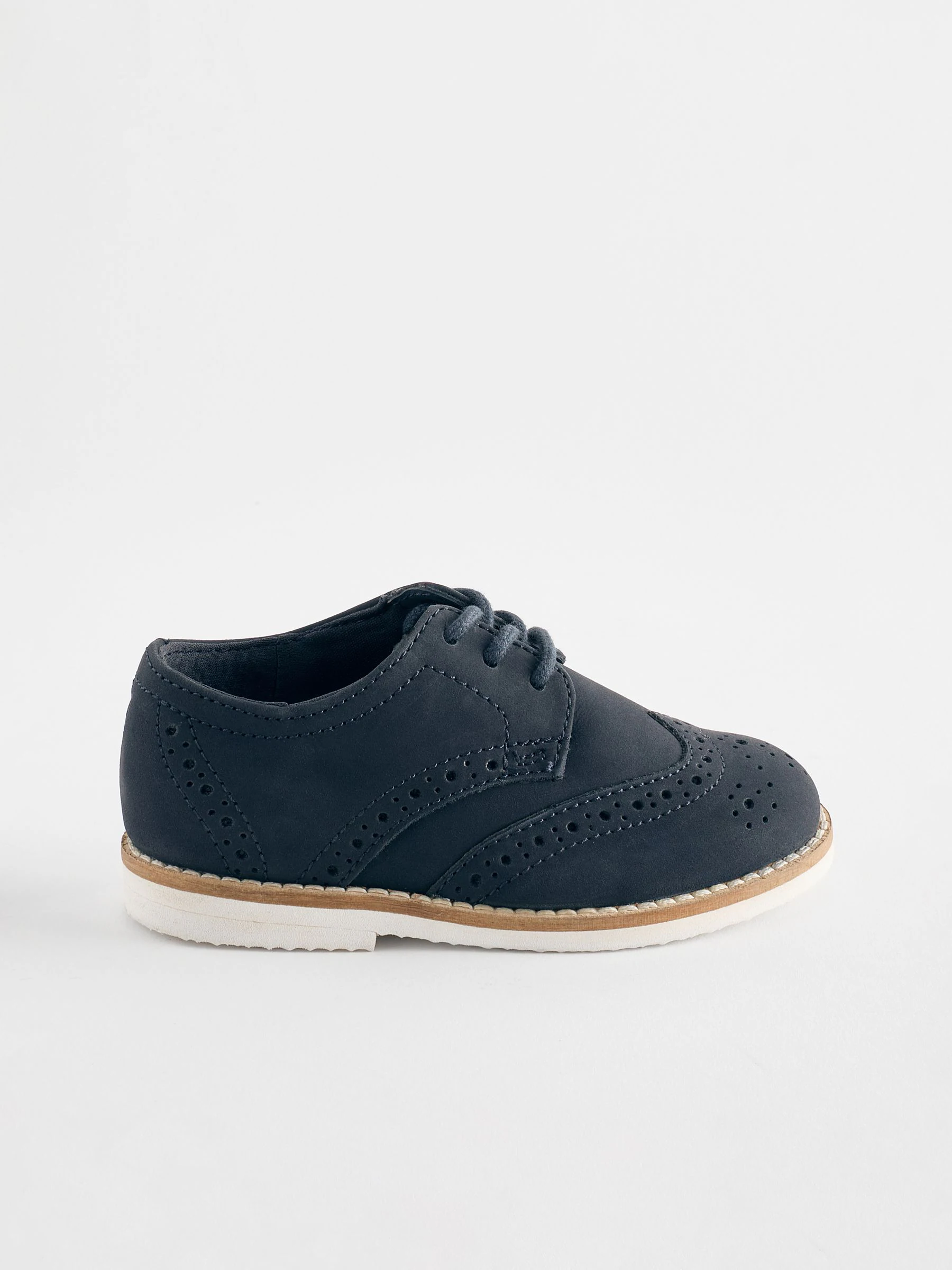 Marineblauw - Modieuze brogues van leer