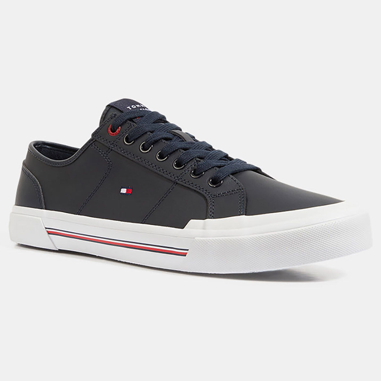 Tommy Hilfiger Baskets en Cuir Corporate bleu marine