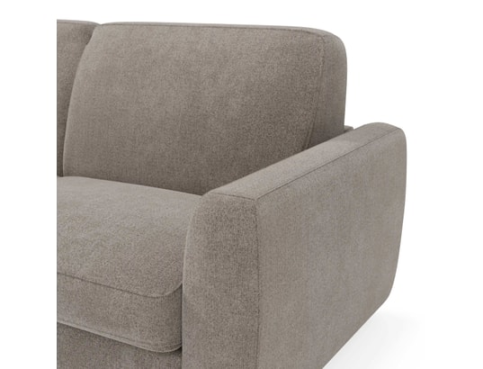 DIVANI.STORE - Canapé lit leonida matelas h18 cm taupe 3 places