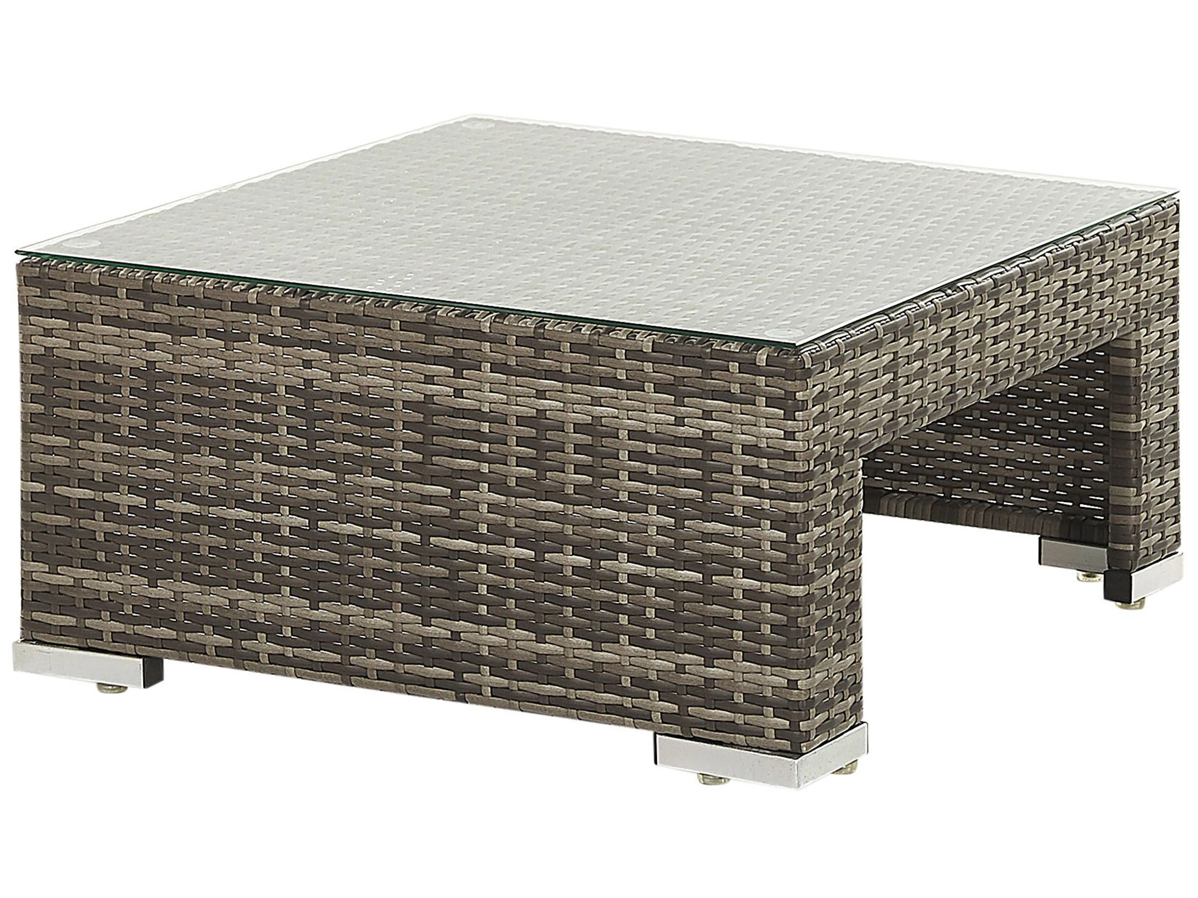 Loungeset met tafel 6-zits CORTE modulair PE rotan Donkerbruin