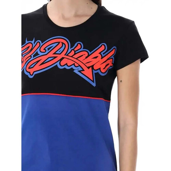 Fabio Quartararo - T-shirt femme El Diablo Bicolor Noir / Bleu / Rouge