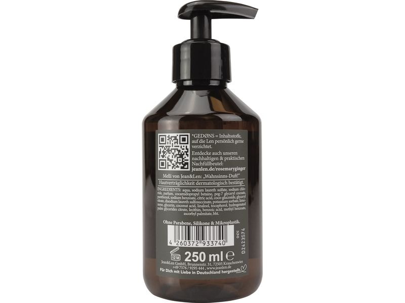 Jean & Len Flüssigseife Rosemary and Ginger 250 ml Natürliche Flüssigseife mit würzigem Duft nach Rosmarin und Ingwer