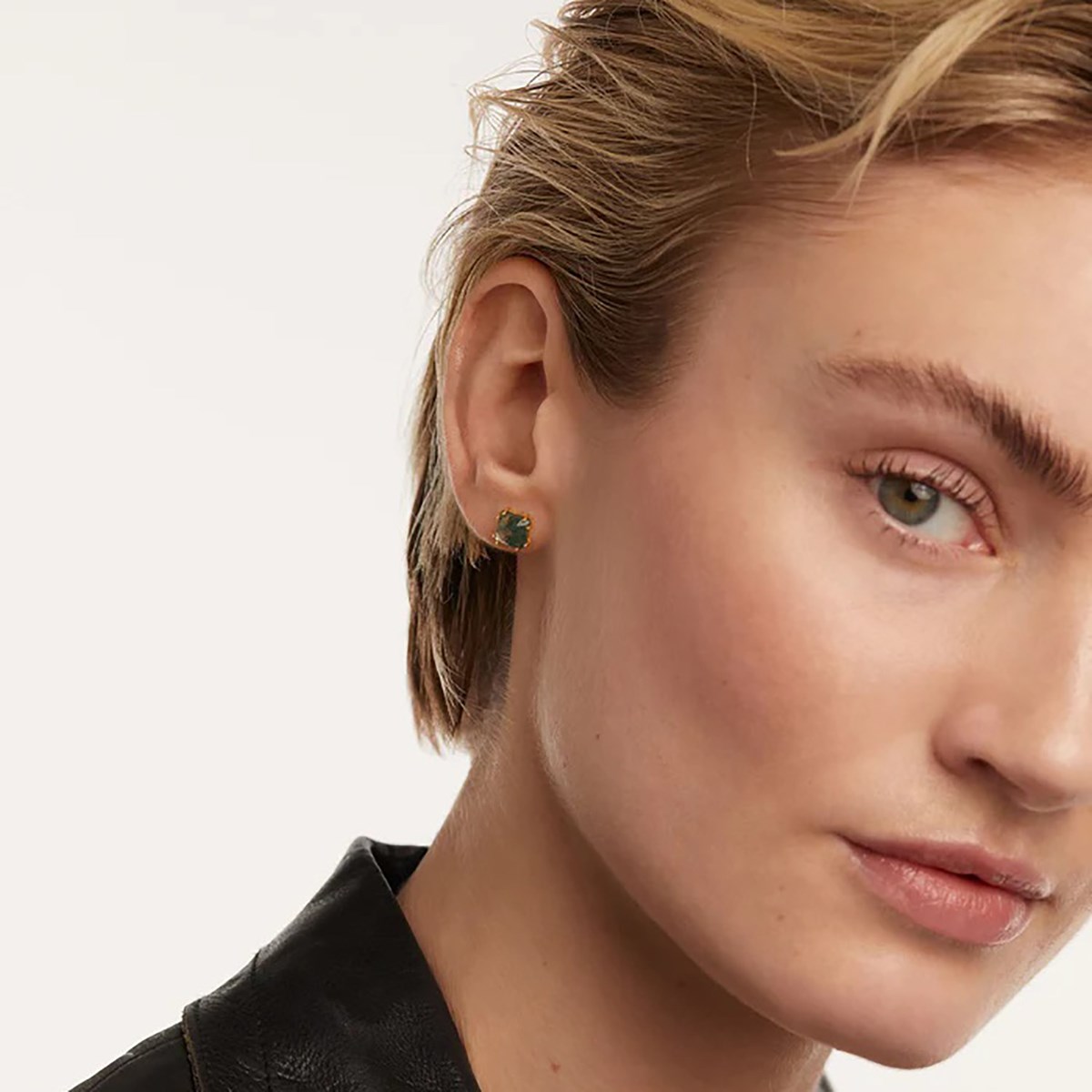Boucle d'oreille individuelle PdPaola Suki Agate verte