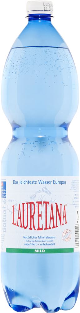LAURETANA Mineralwasser<br>6 × 1.5 l, Petflasche, mit Kohlensäure