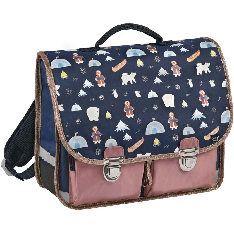 Quo Vadis - Cartable scolaire - Louise & Arthur - Multicolore - 38x30x14 cm - Toile (polyester) - 2 compartiment(s) - Avec bretelles et poignée