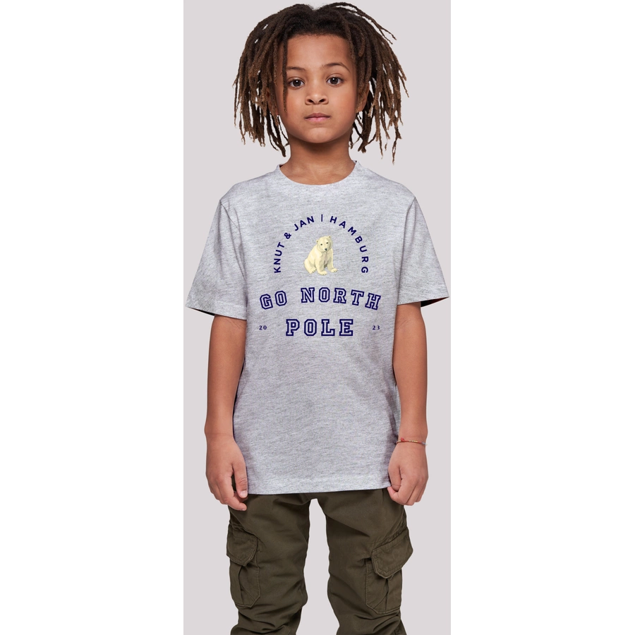 F4NT4STIC T-Shirt Eisbär Knut & Jan Hamburg heather grey