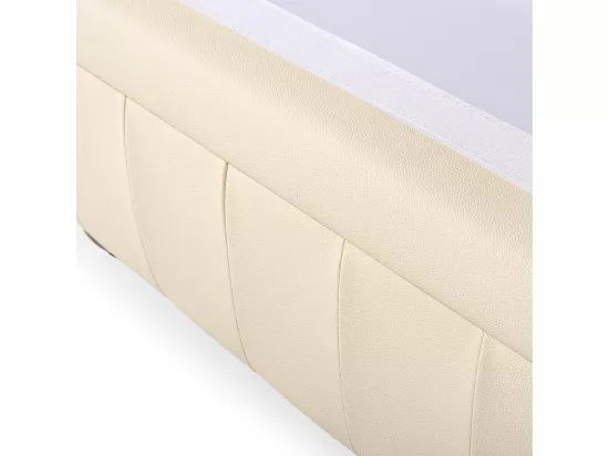 Ensemble canapé et fauteuil en cuir beige crème 4 places CHESTERFIELD