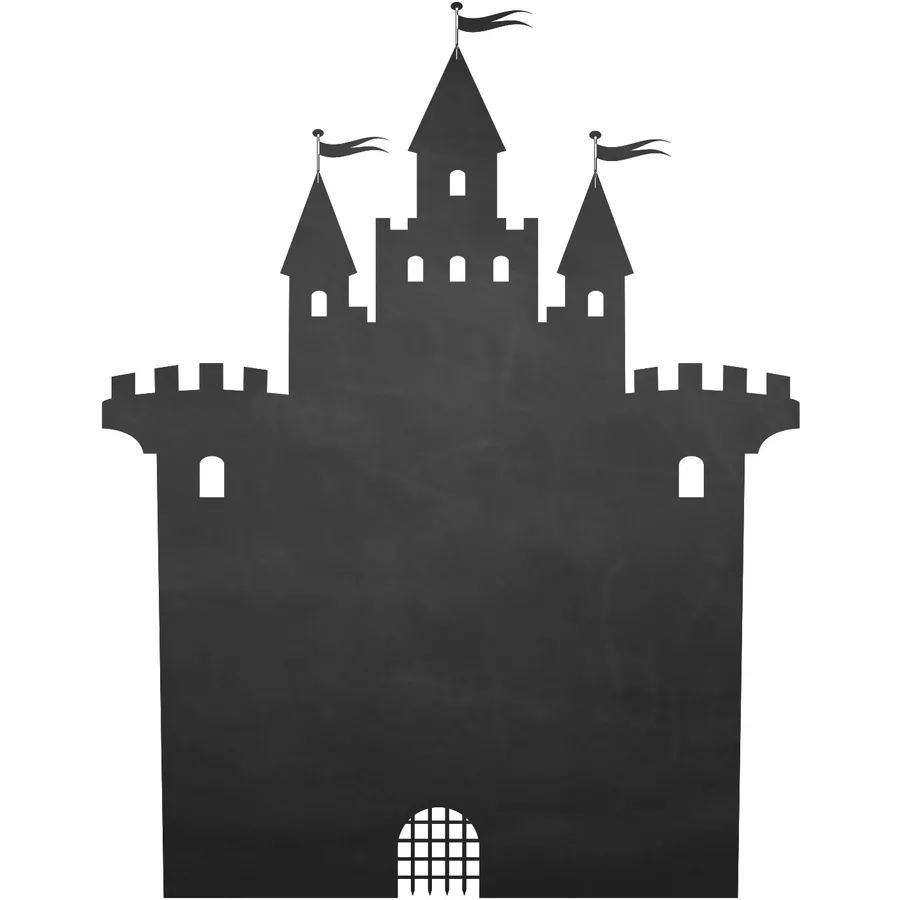 Nikima Wandtattoo 002 Burg - selbstklebende Tafelfolie Kreidefolie inkl. 3 Stück Kreide schwarz