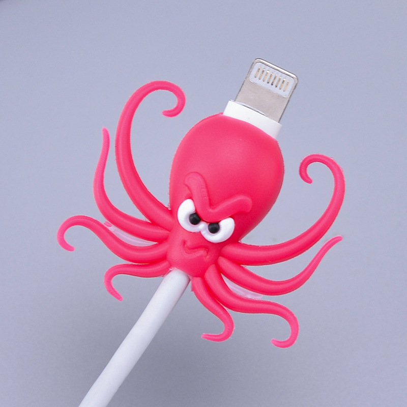(5er Set) USB C / Lightning Kabel Bruchschutz / Halter / Kabelbeisser Meerestiere - Design 1