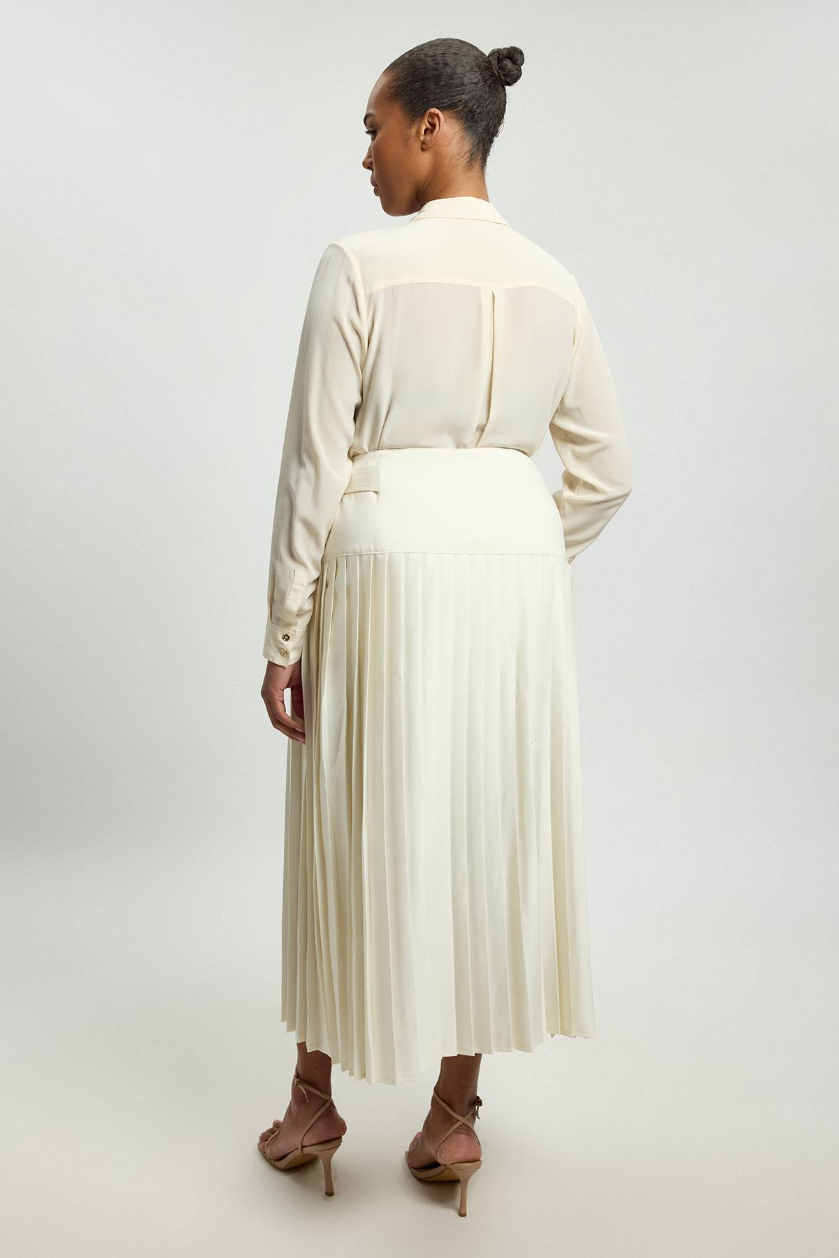 KarenMillen Jupe Plissée Grande Taille En Satin Coupe Smoking