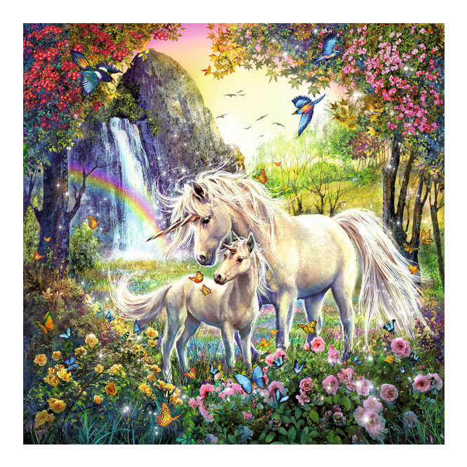 Puzzle-Box - Schöne Einhörner - 3x 49 Teile