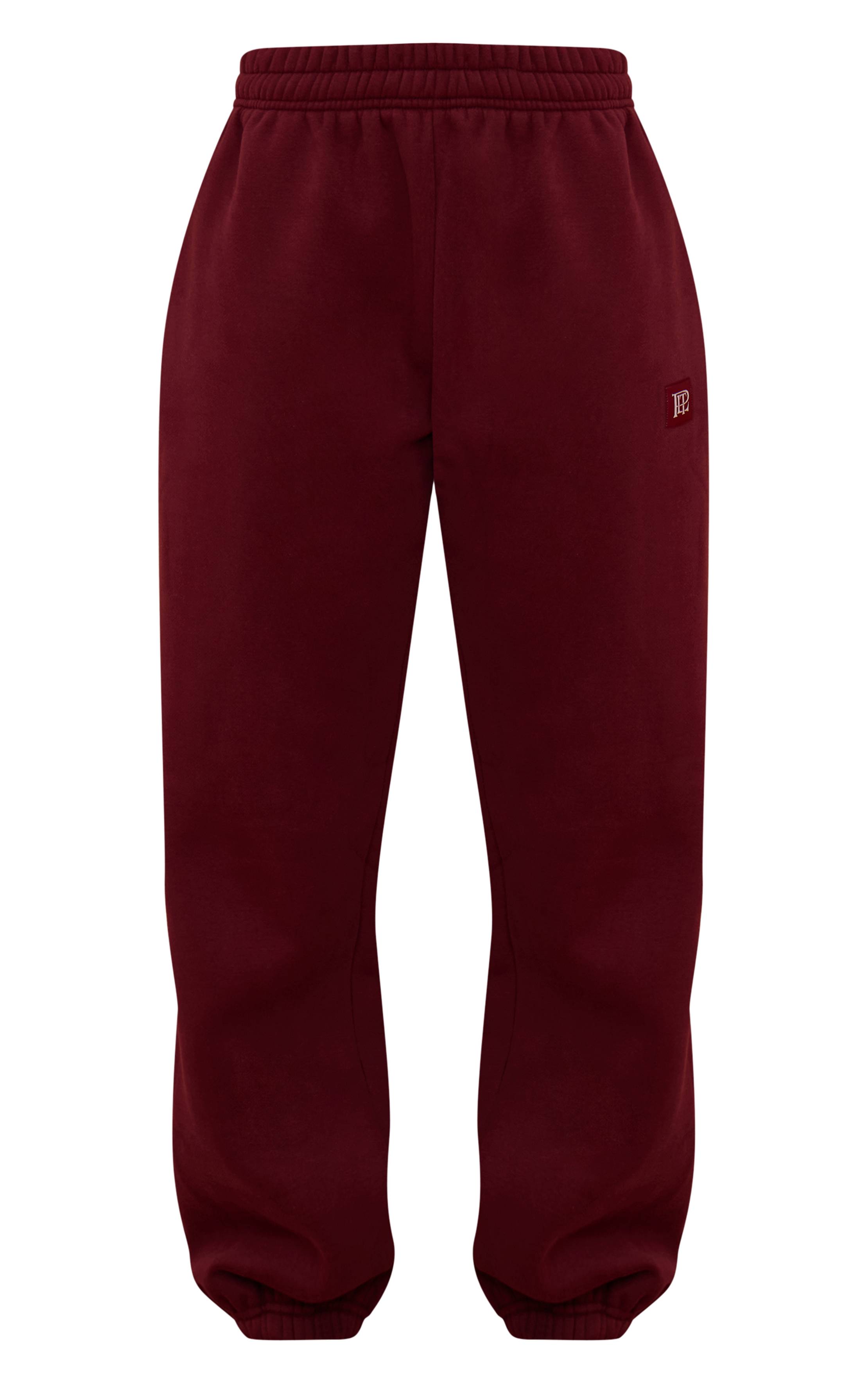 Rouge Vin Joggers PLT À Cordon Avec Poignets À Patte