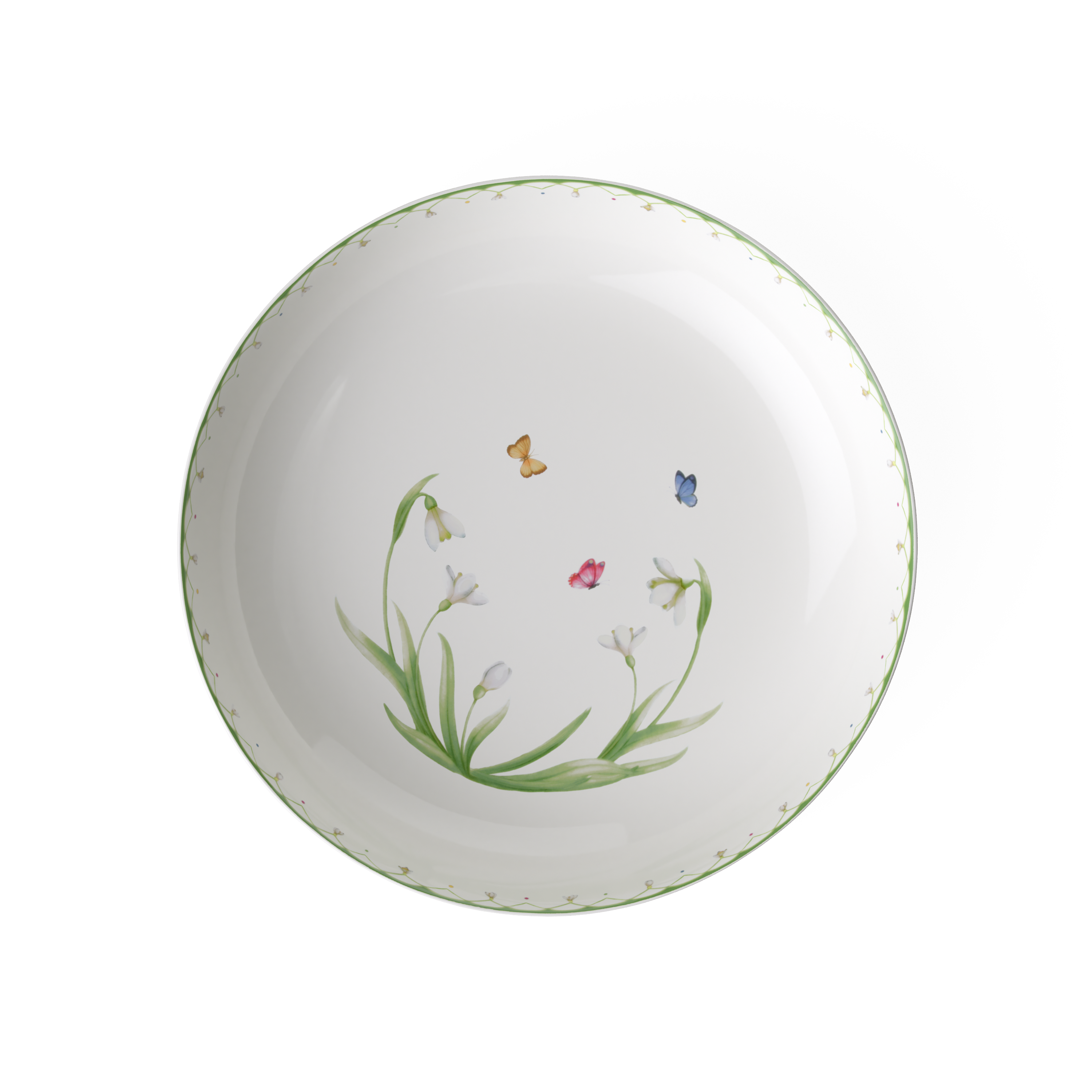 Colourful Spring Salad serving bowl Green, 115 oz, Premium Porcelain