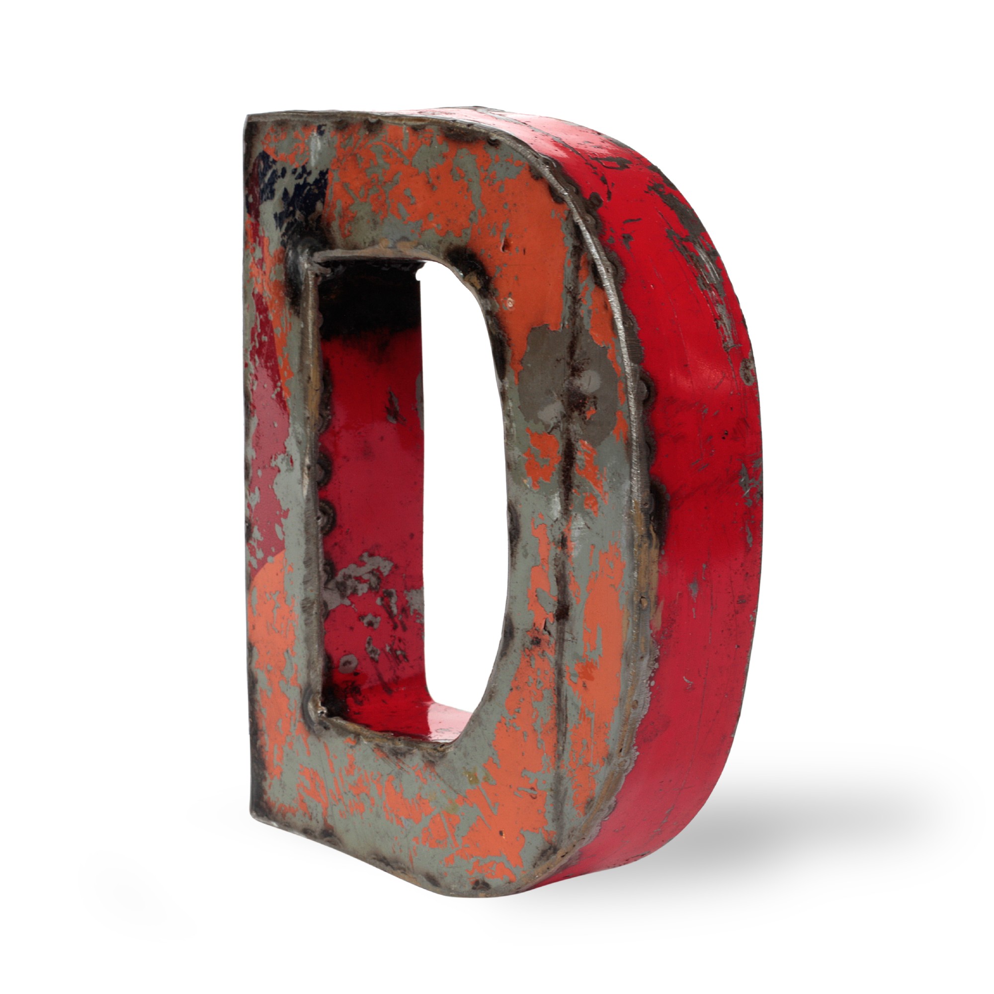 Metallbuchstabe 'D', multicolor, T 16 cm, B 20 cm, H 4 cm von fischer's lagerhaus