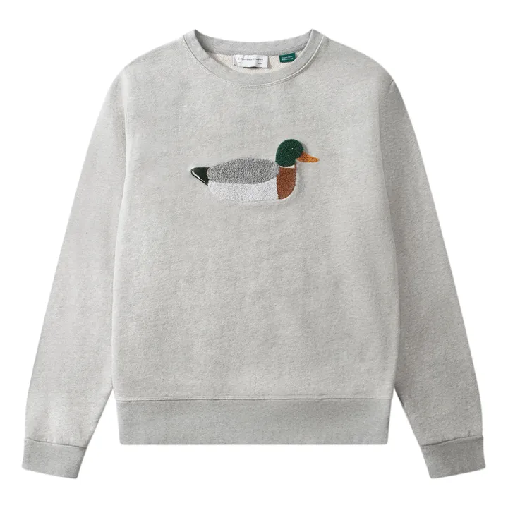 Edmmond Studios Sweat Duck Hunt Coton Bio | Gris chiné