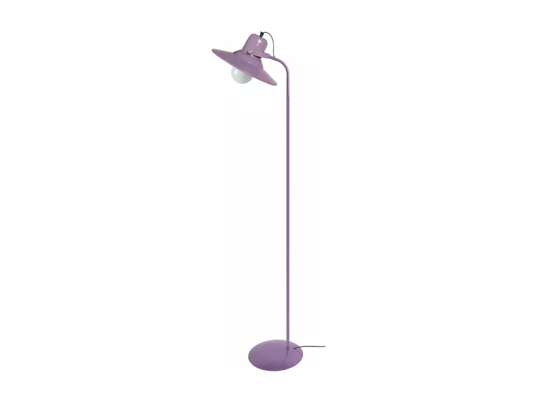 Lampadaire articulé métal mauve 150 cm.