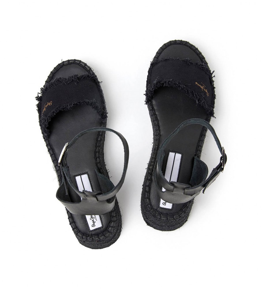 Sandálias Pepe Jeans Cua Kate em couro preto