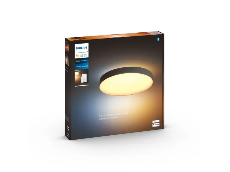 Philips Hue White ambiance Enrave Extra Large - Loftslampe - LED - 48 W - varmt til køligt hvidt lys - 2200-6500 K - sort