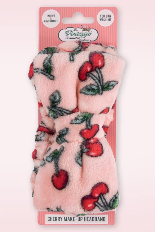 The Vintage Cosmetic Company Cherry Make-Up haarband in roze