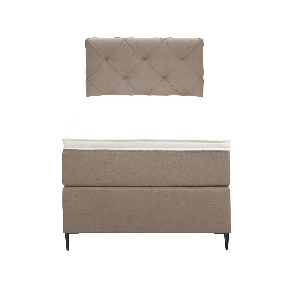 Boxspring Liv geruit - beige - 90x200 cm - slanke poot